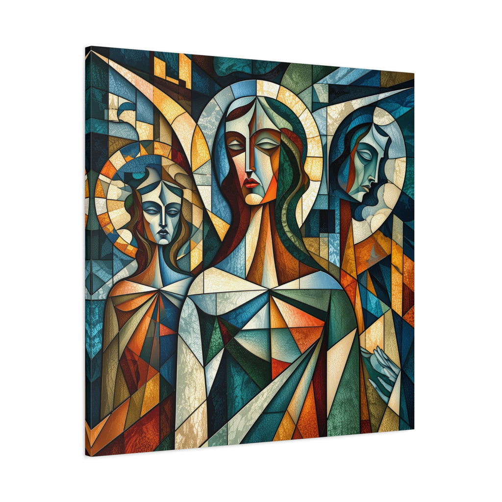 The Ones Who Watch Over Us | Cubist Stained Glass Angel Art