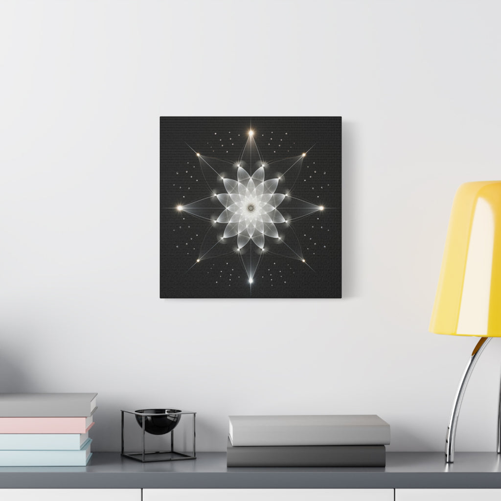 Constellation in Bloom — Monochrome Sacred Geometry Wall Art