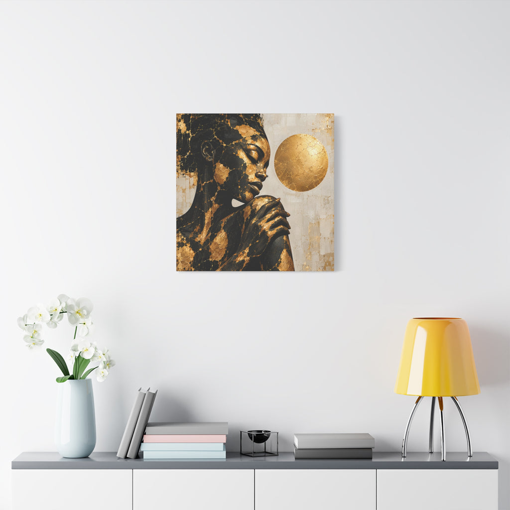 Held in Gold — Modern Black & Gold Woman Portrait