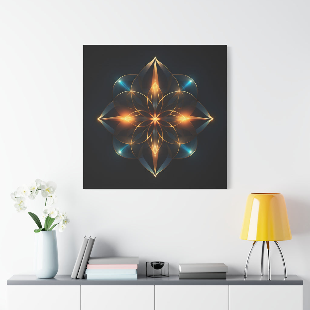 Luminous Accord — Futuristic Sacred Geometry Mandala Wall Art