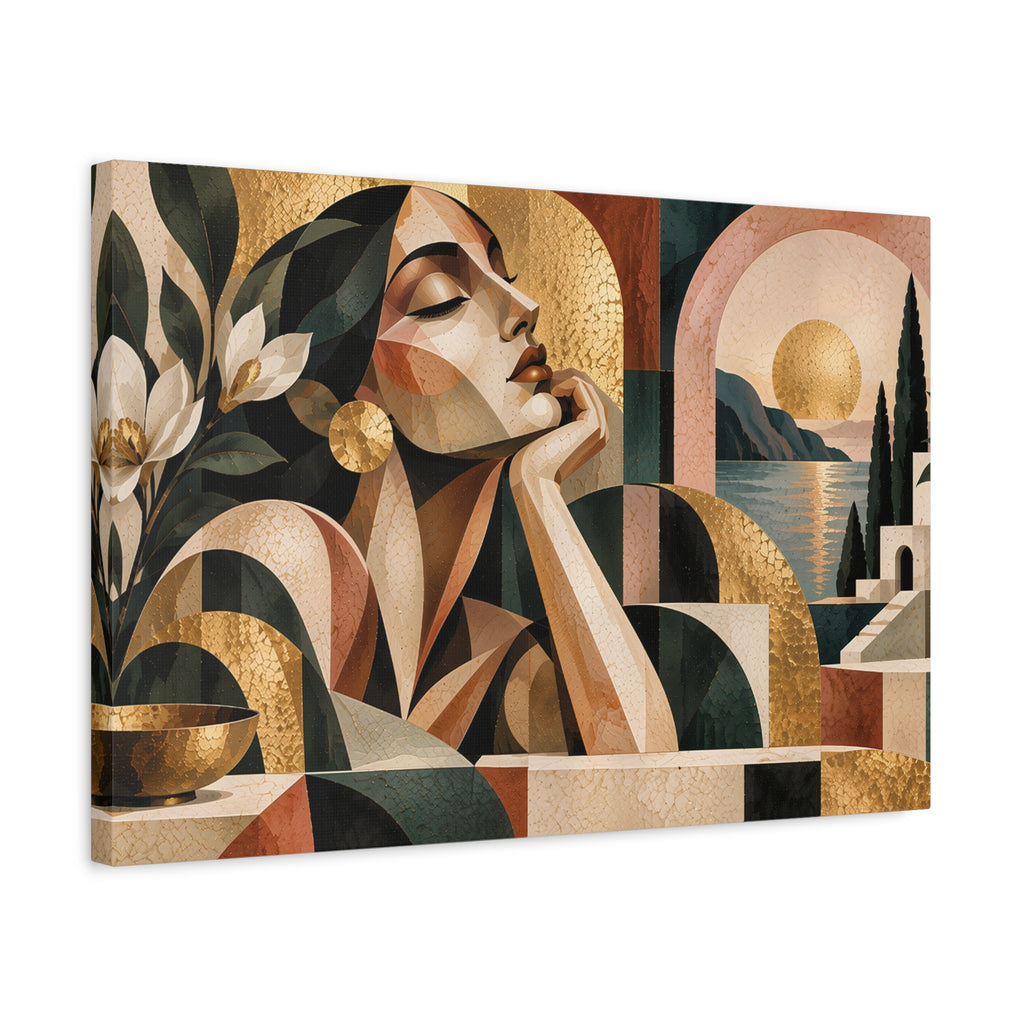 Mediterranean Reverie — Cubist Botanical Portrait Wall Art