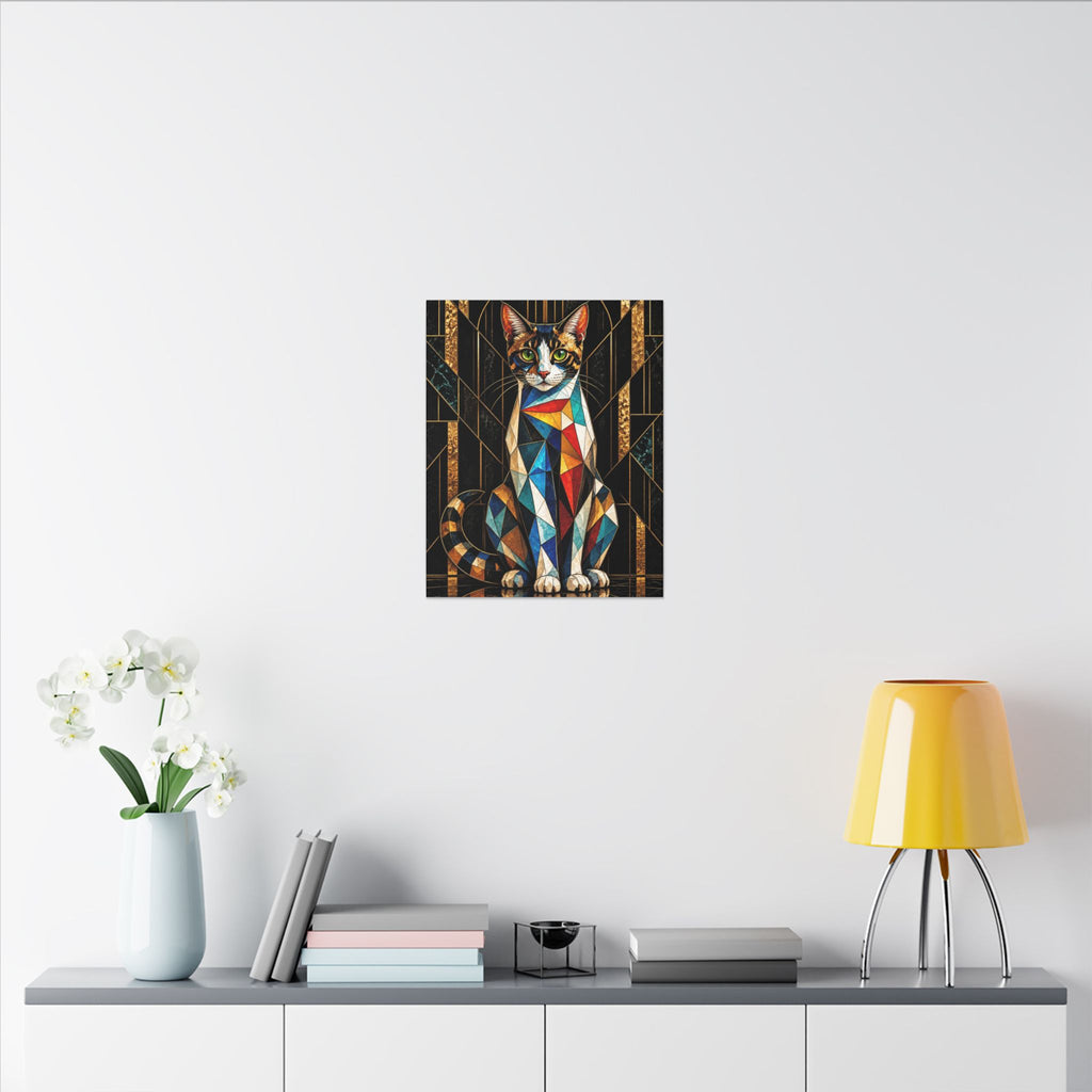 Curious Geometry – Geometric Cat Portrait Canvas Print