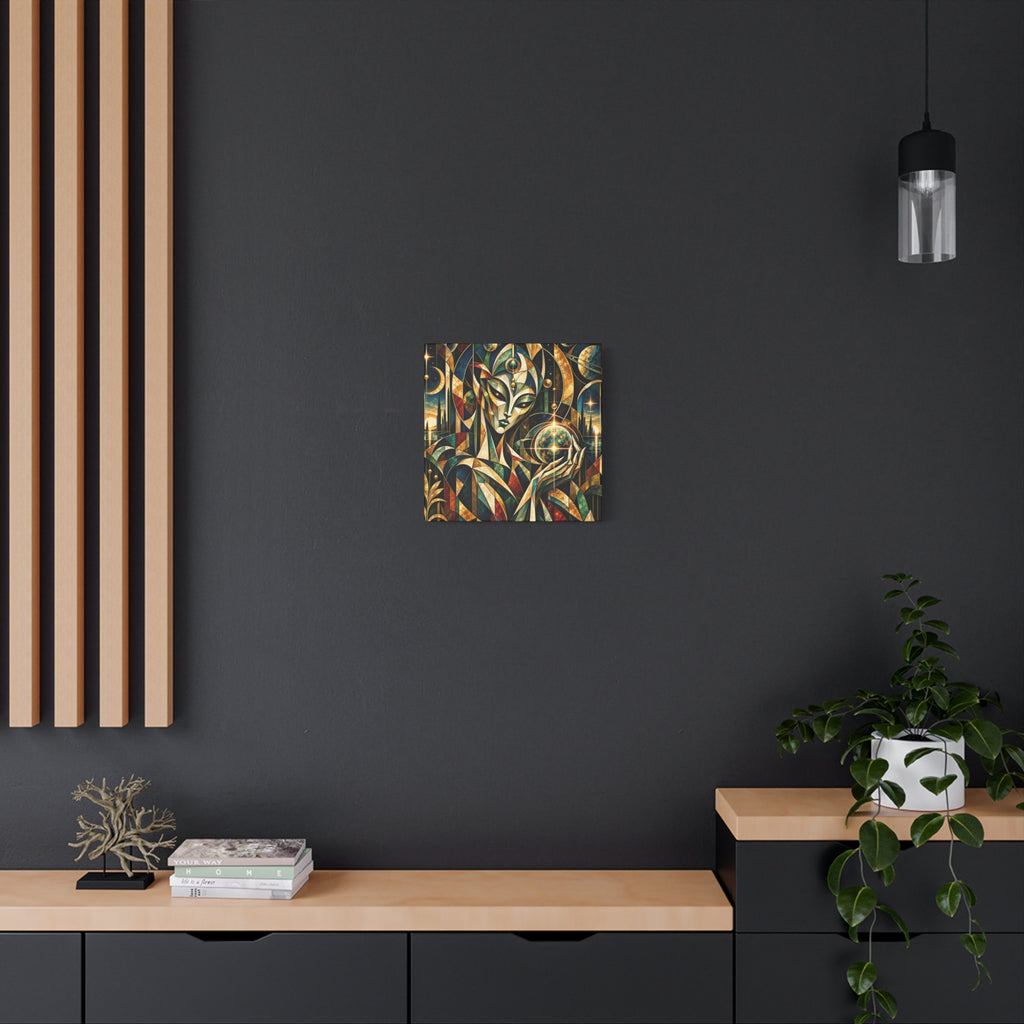 Keeper of Worlds — Futuristic Celestial Portrait Wall Art