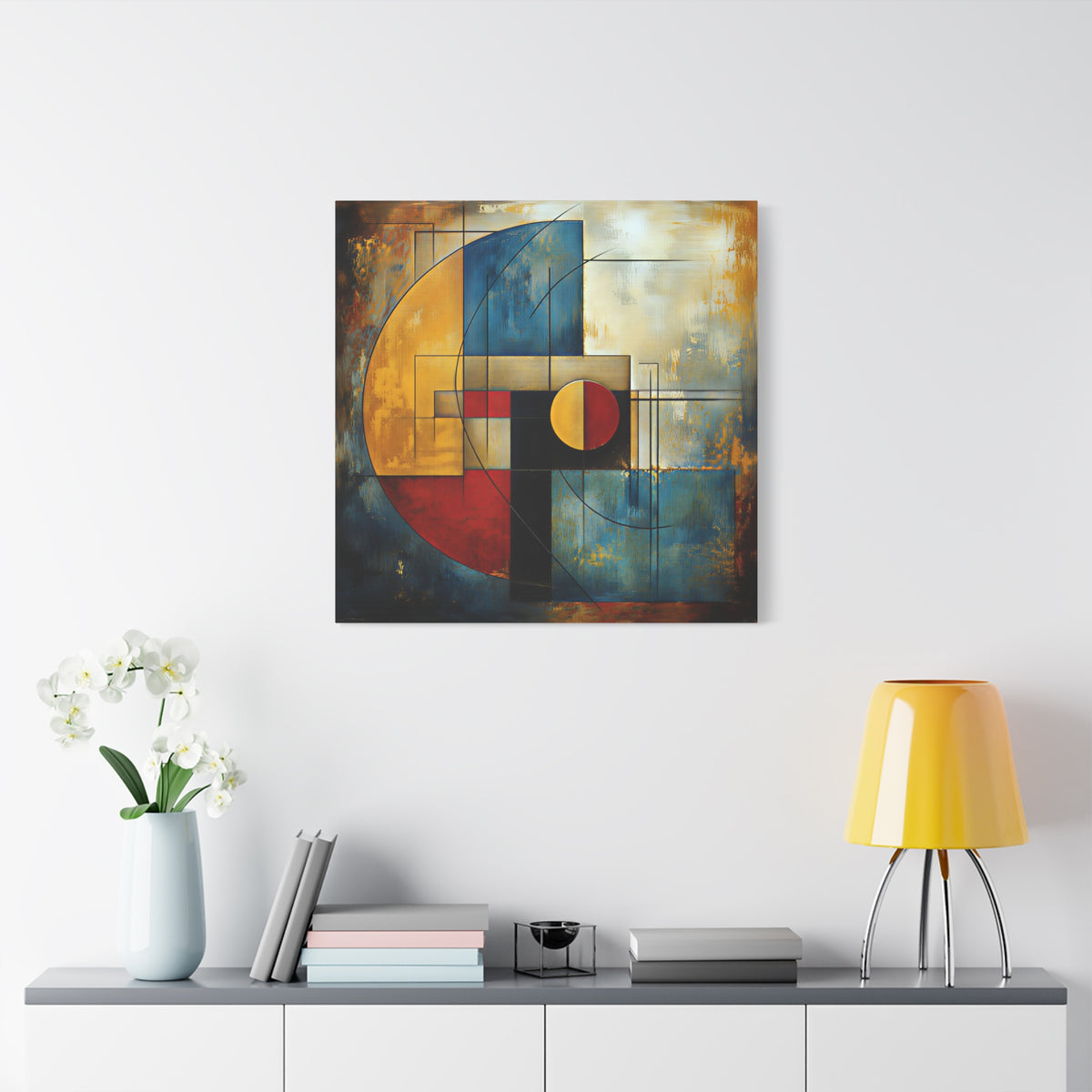 Golden Equilibrium — Geometric Abstract Fine Art Print