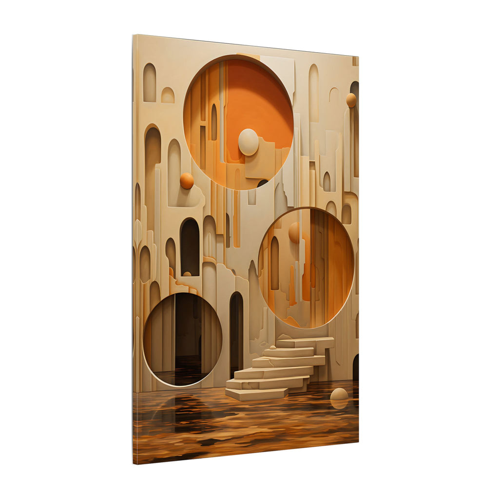 Rooms Beyond Time – Surreal Architectural Abstract Canvas Print