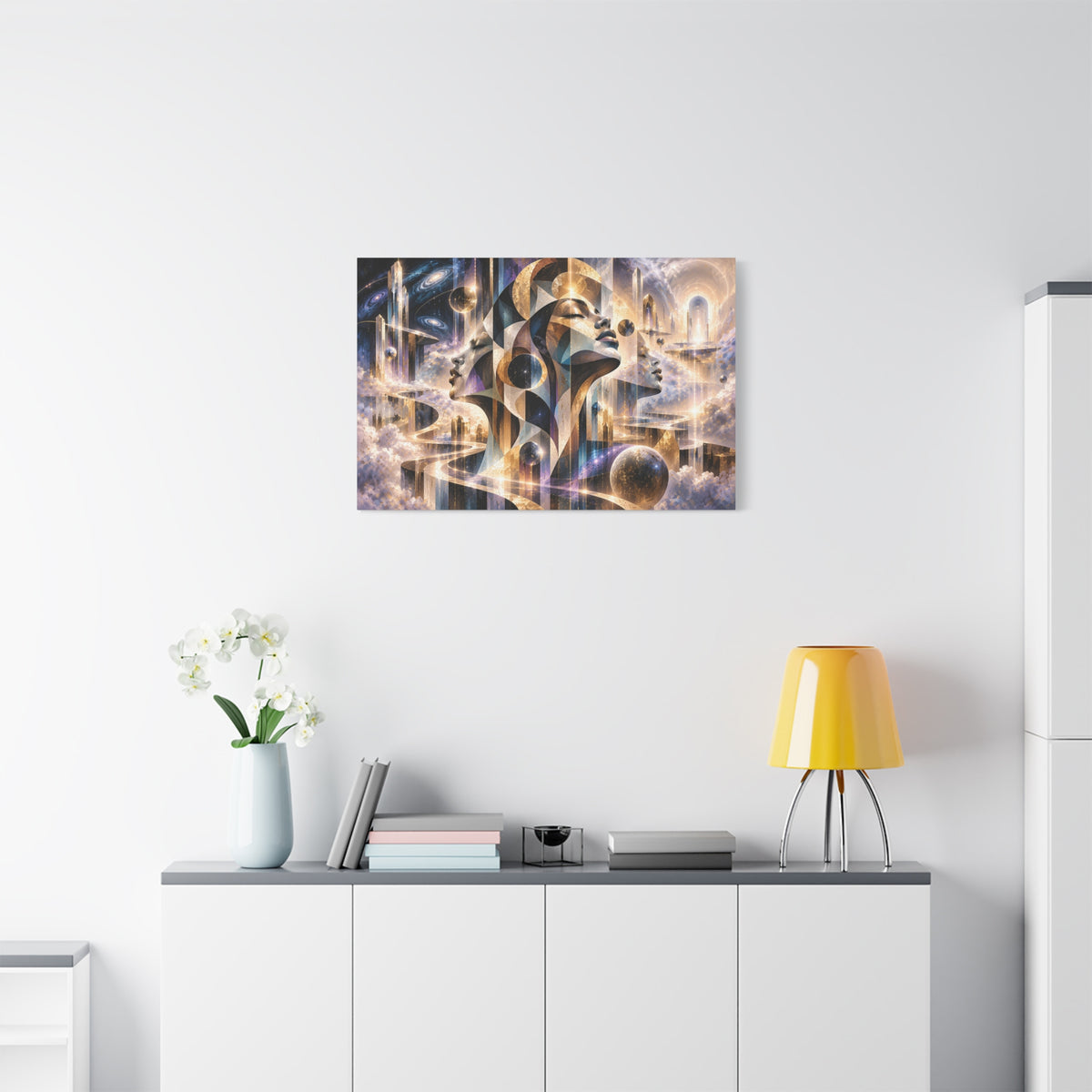 Ascension Through the Infinite — Celestial Visionary Portrait Wall Art