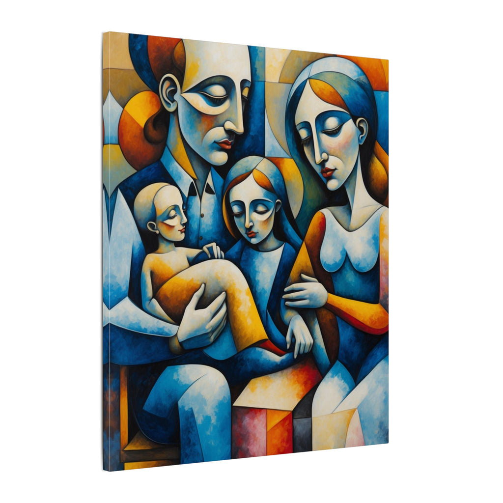 Held Together – Modern Geometric Family Portrait Canvas Print