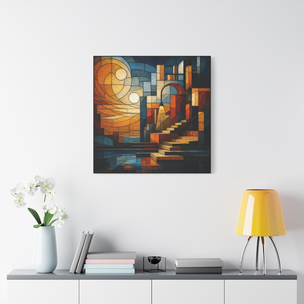 The Way Forward — Modern Architectural Stained Glass Abstract Wall Art