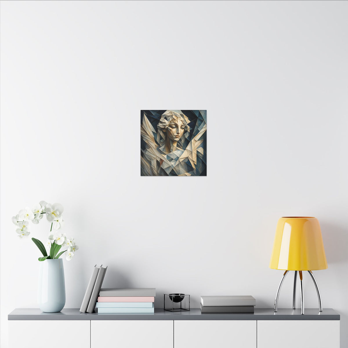 Quiet Messenger – Faceted Cubist Angel Canvas Print