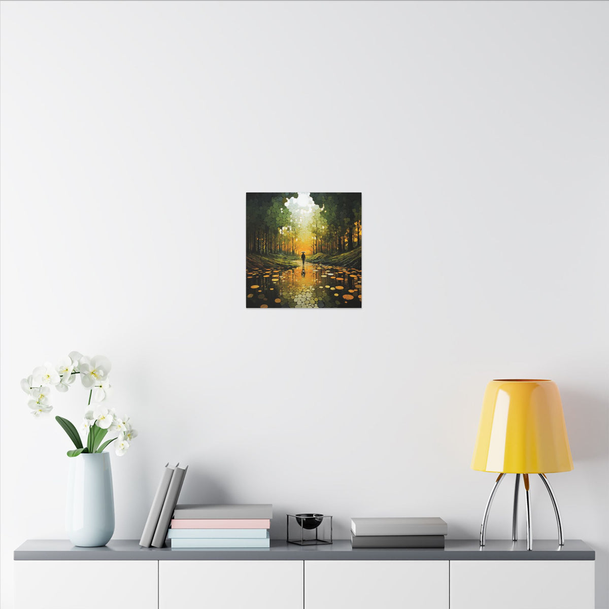Into the Gold – Abstract Forest Landscape Canvas Print