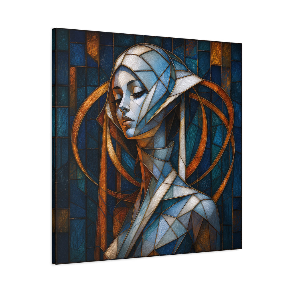 Cathedral of Her Own — Modern Stained Glass Woman Portrait Art