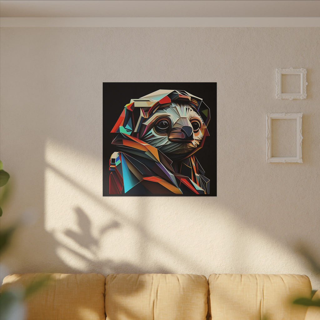 Master of Eventually – Geometric Sloth Portrait Canvas Print