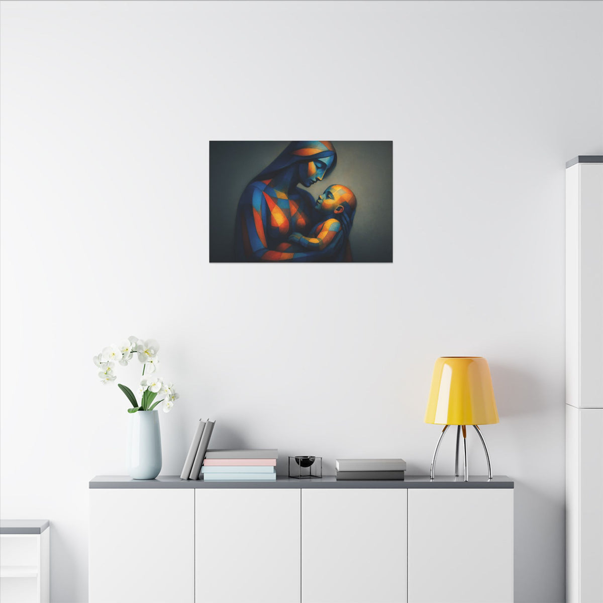 Held in Light – Abstract Mother and Child Canvas Print