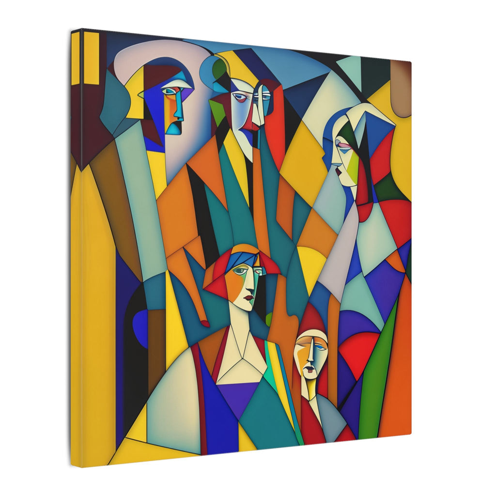 The Gathering of Selves – Colorful Geometric Figurative Canvas Print