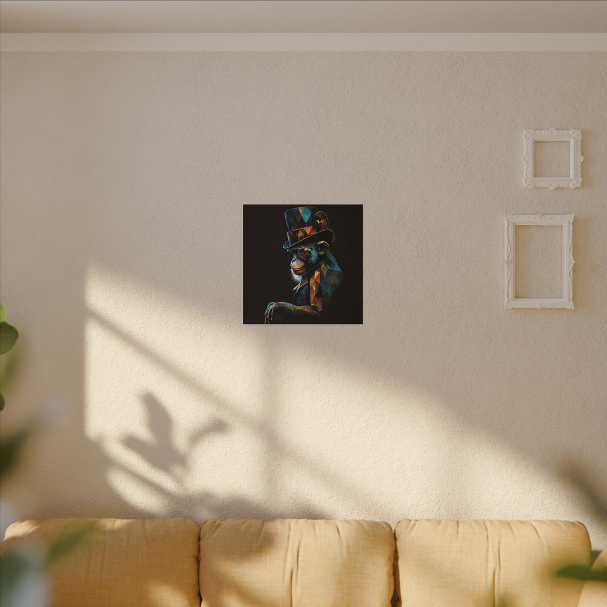 The Unusual Gentleman – Geometric Chimp Portrait Canvas Print