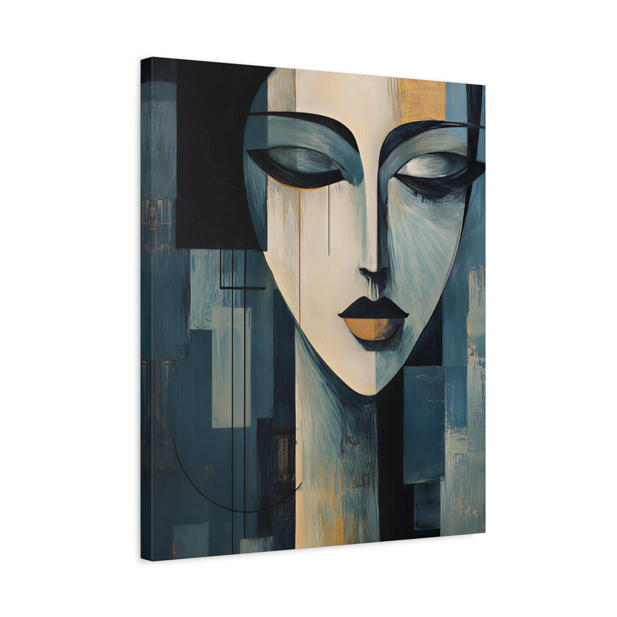 The Quiet Between — Modern Cubist Woman Fine Art Print