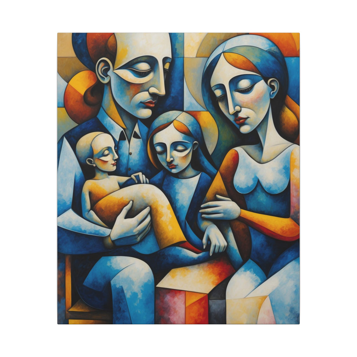 Held Together – Modern Geometric Family Portrait Canvas Print