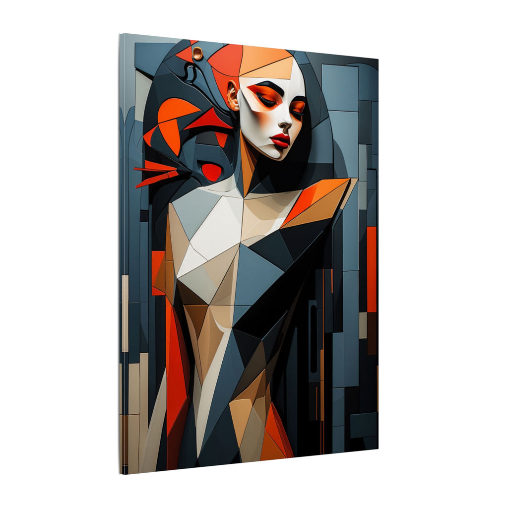 Composed in Structure – Geometric Female Portrait Canvas Print