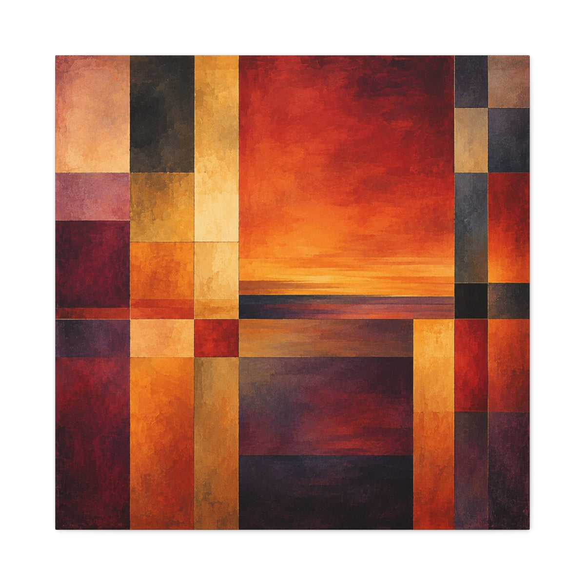 Afterglow Structure — Geometric Sunset Abstract Fine Art Print