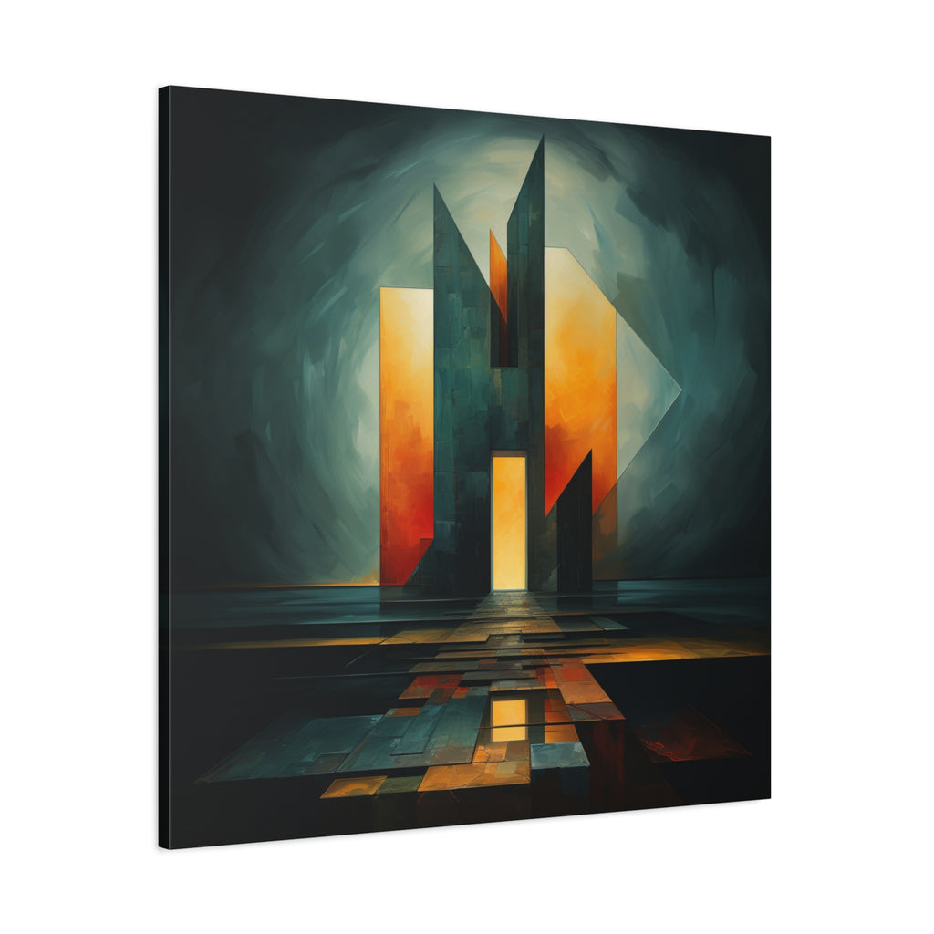 Temple of Arrival — Futuristic Architectural Abstract Wall Art