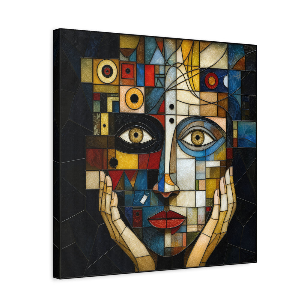 Seen From Within — Cubist Stained Glass Woman Portrait Wall Art