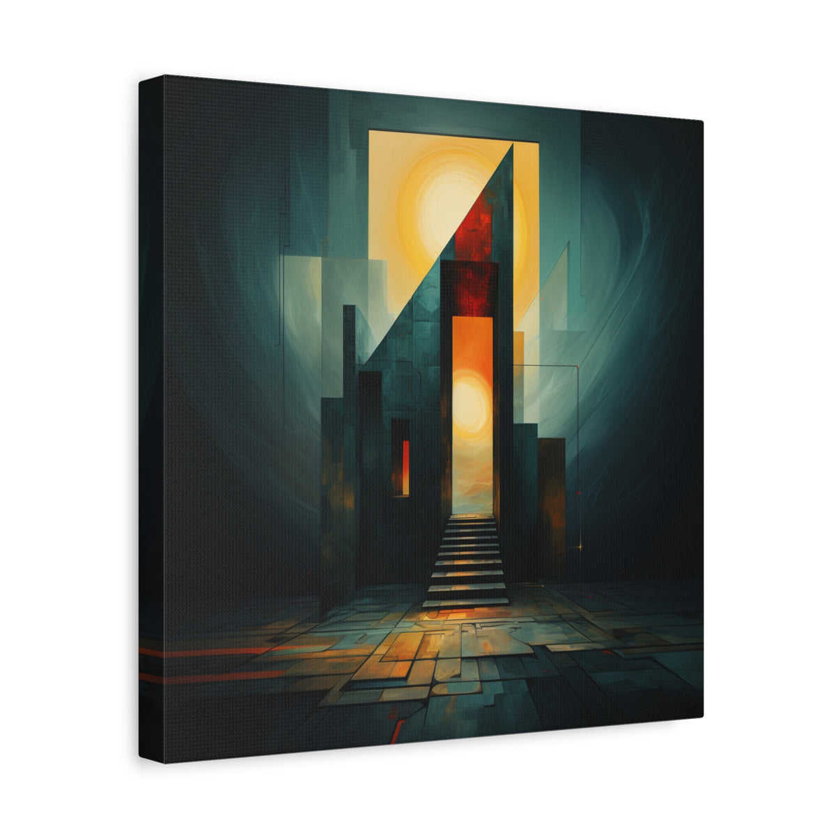 Ascend Into Light — Futuristic Architectural Abstract Wall Art