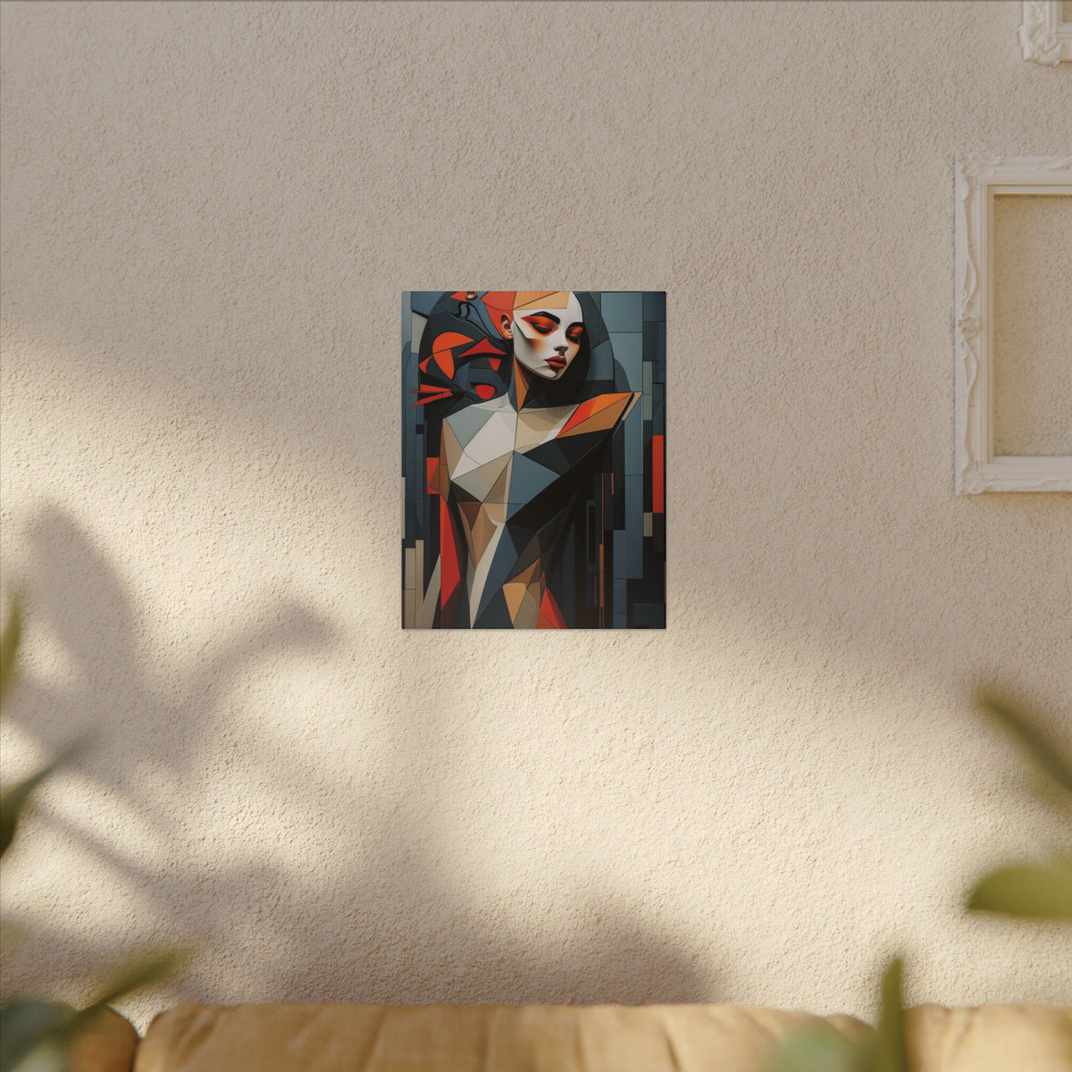 Composed in Structure – Geometric Female Portrait Canvas Print
