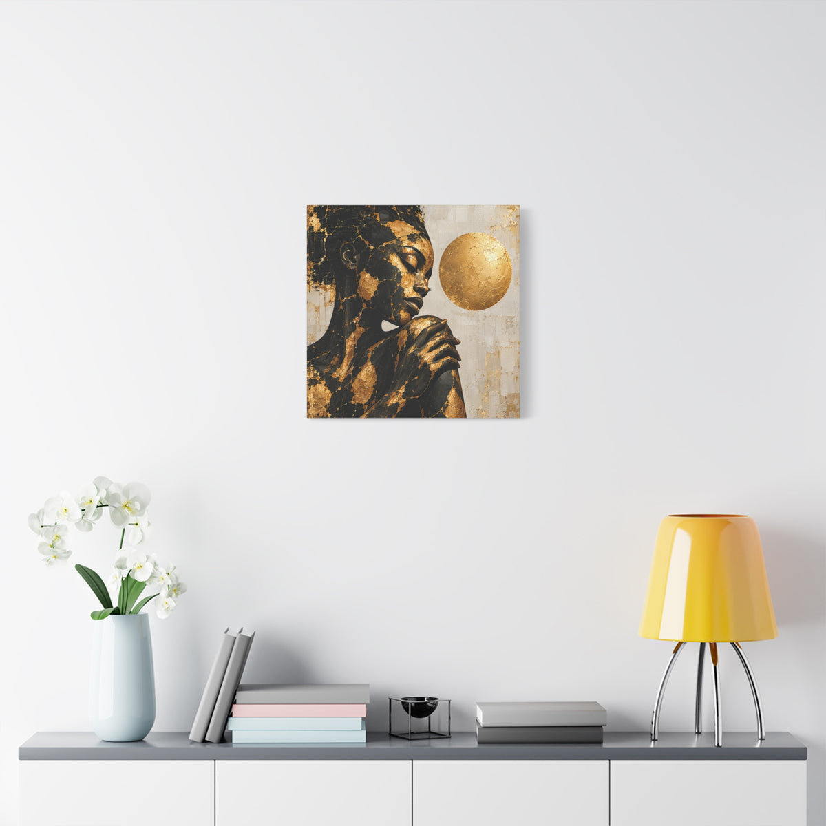 Held in Gold — Modern Black & Gold Woman Portrait