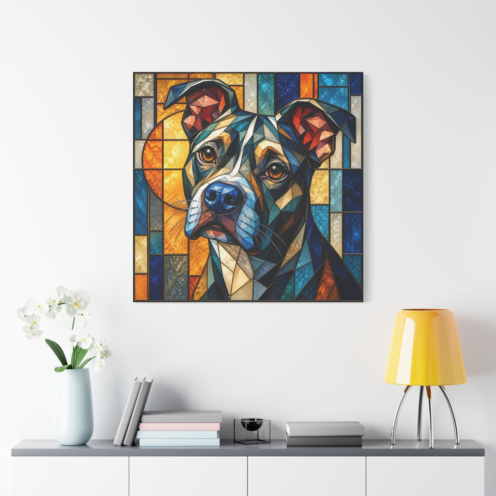 Heart of a Boxer — Stained Glass Dog Portrait Wall Art
