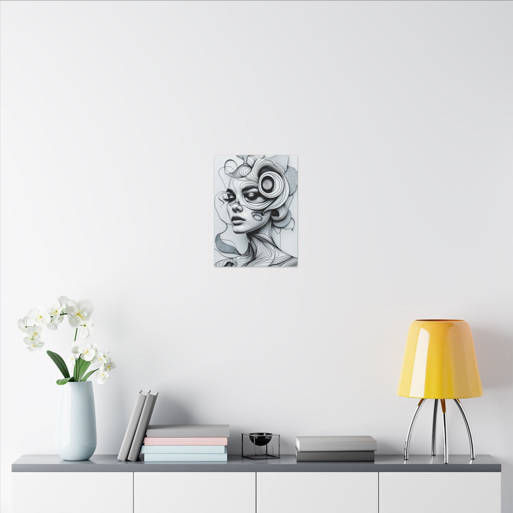 The Architecture of Thought – Black and White Surreal Portrait Canvas Print