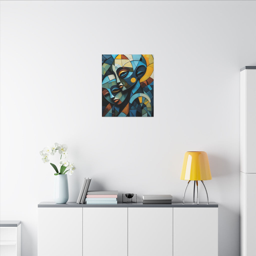 Shared Geometry – Abstract Dual Portrait Canvas Print