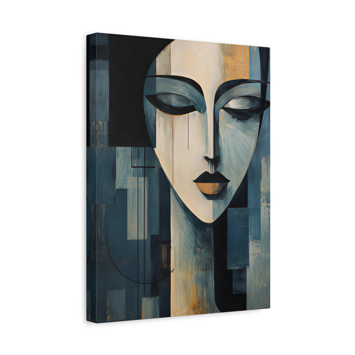 The Quiet Between — Modern Cubist Woman Fine Art Print