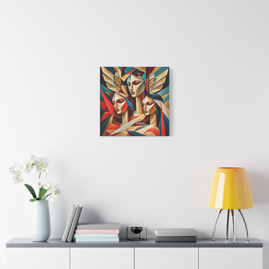Triad of Grace — Art Deco Cubist Angel Fine Art Print