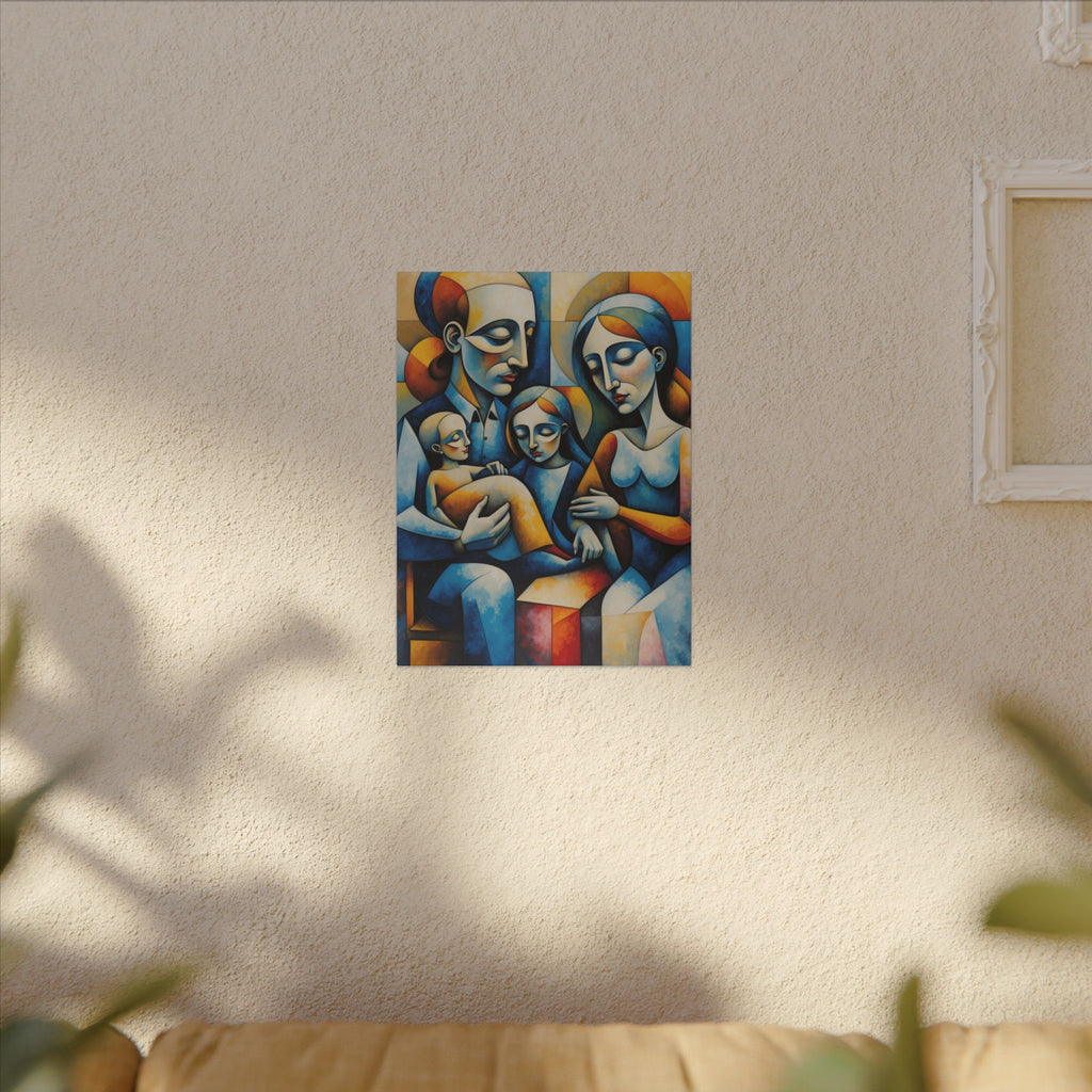 Held Together – Modern Geometric Family Portrait Canvas Print