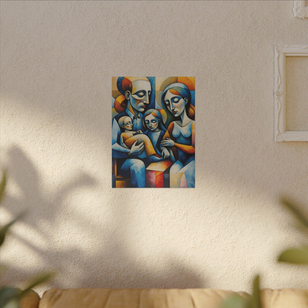 Held Together – Modern Geometric Family Portrait Canvas Print