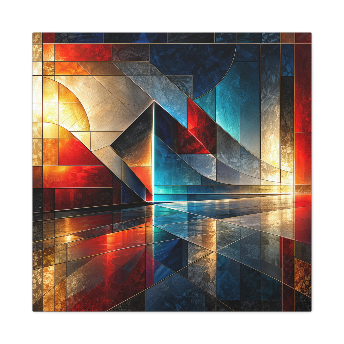 Reflected Passage — Architectural Geometric Abstract Fine Art Print