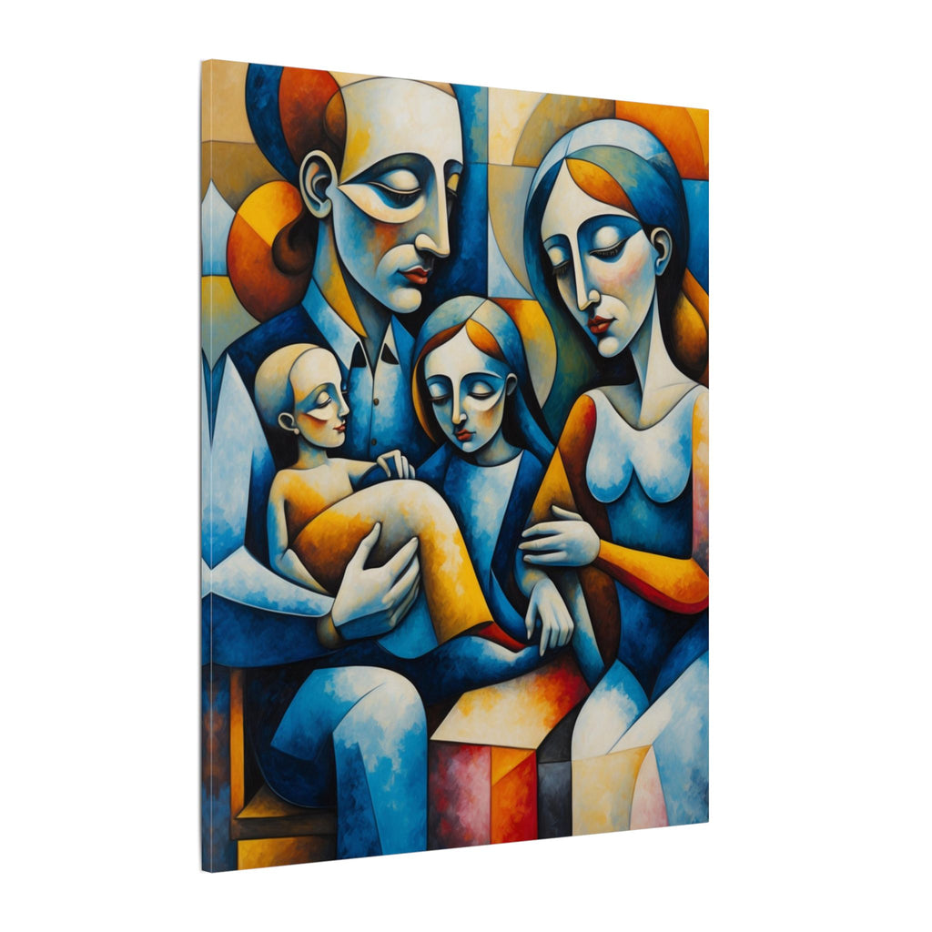 Held Together – Modern Geometric Family Portrait Canvas Print