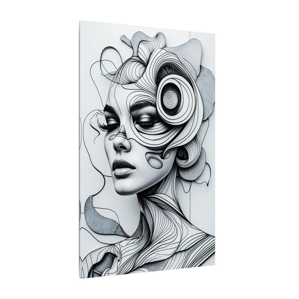 The Architecture of Thought – Black and White Surreal Portrait Canvas Print