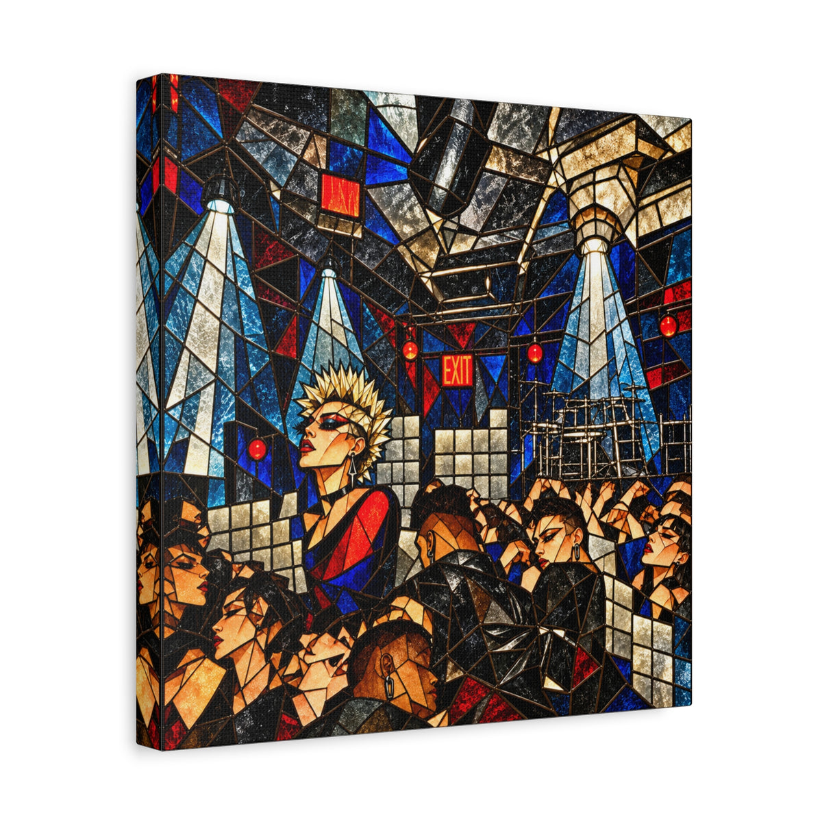 Feels Like #'s — Cubist Stained Glass Nightlife Fine Art Print