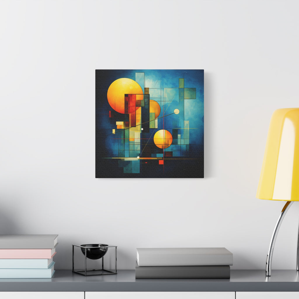 Solar Blueprint – Geometric Abstract Sun Canvas Print