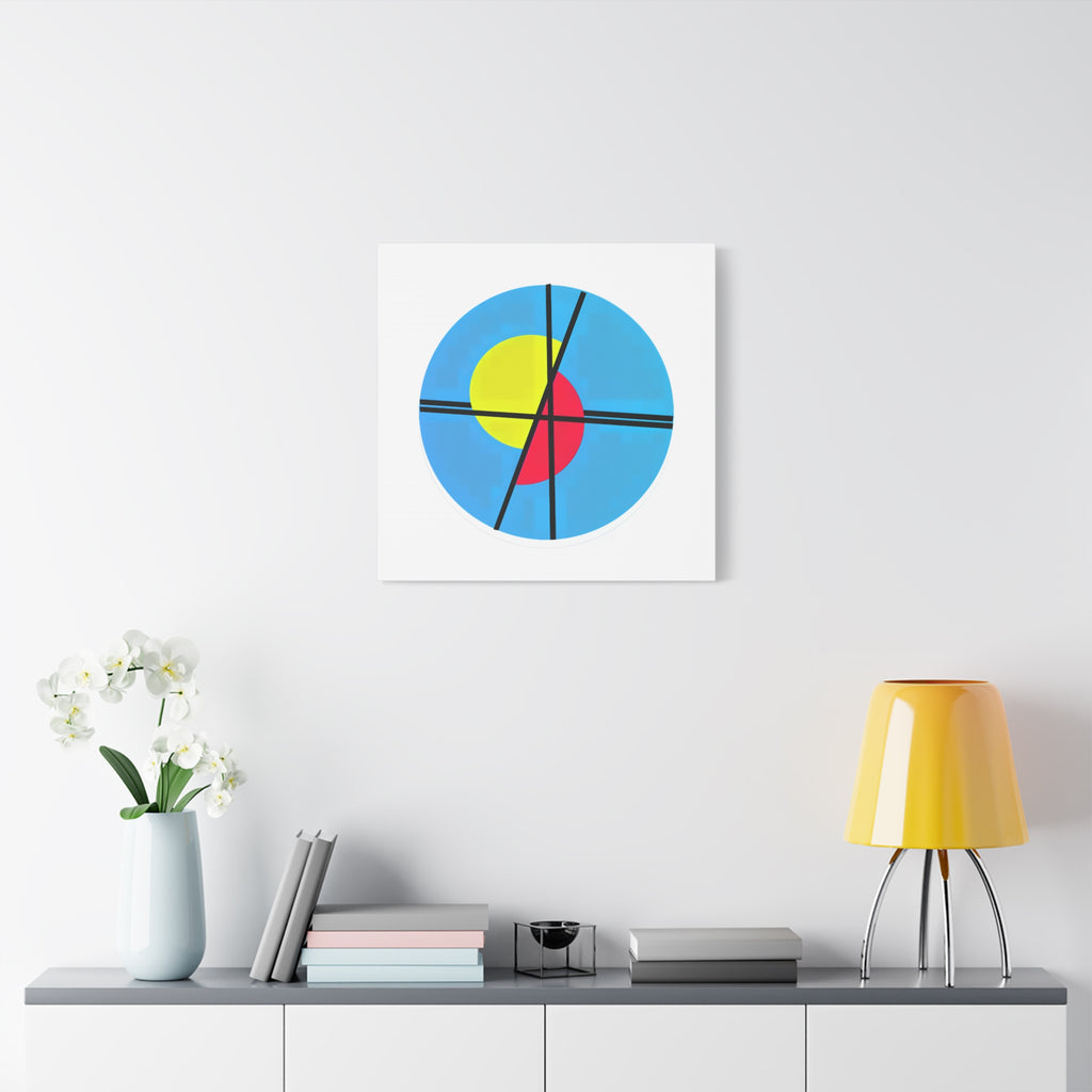 Primary Tension – Minimal Geometric Circle Canvas Print