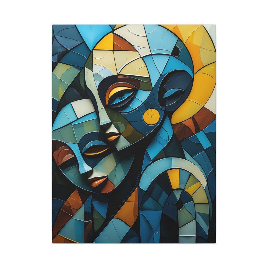 Shared Geometry – Abstract Dual Portrait Canvas Print
