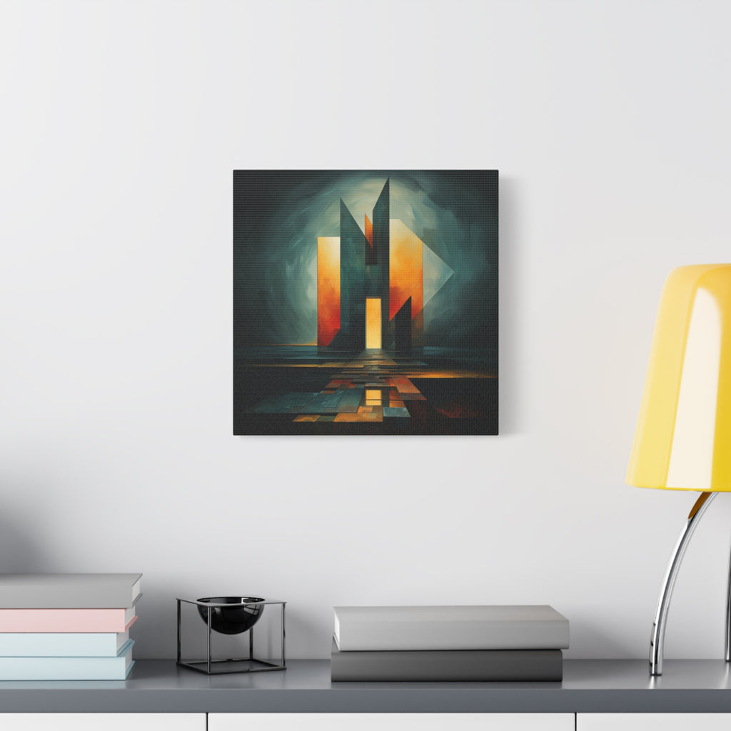 Temple of Arrival — Futuristic Architectural Abstract Wall Art
