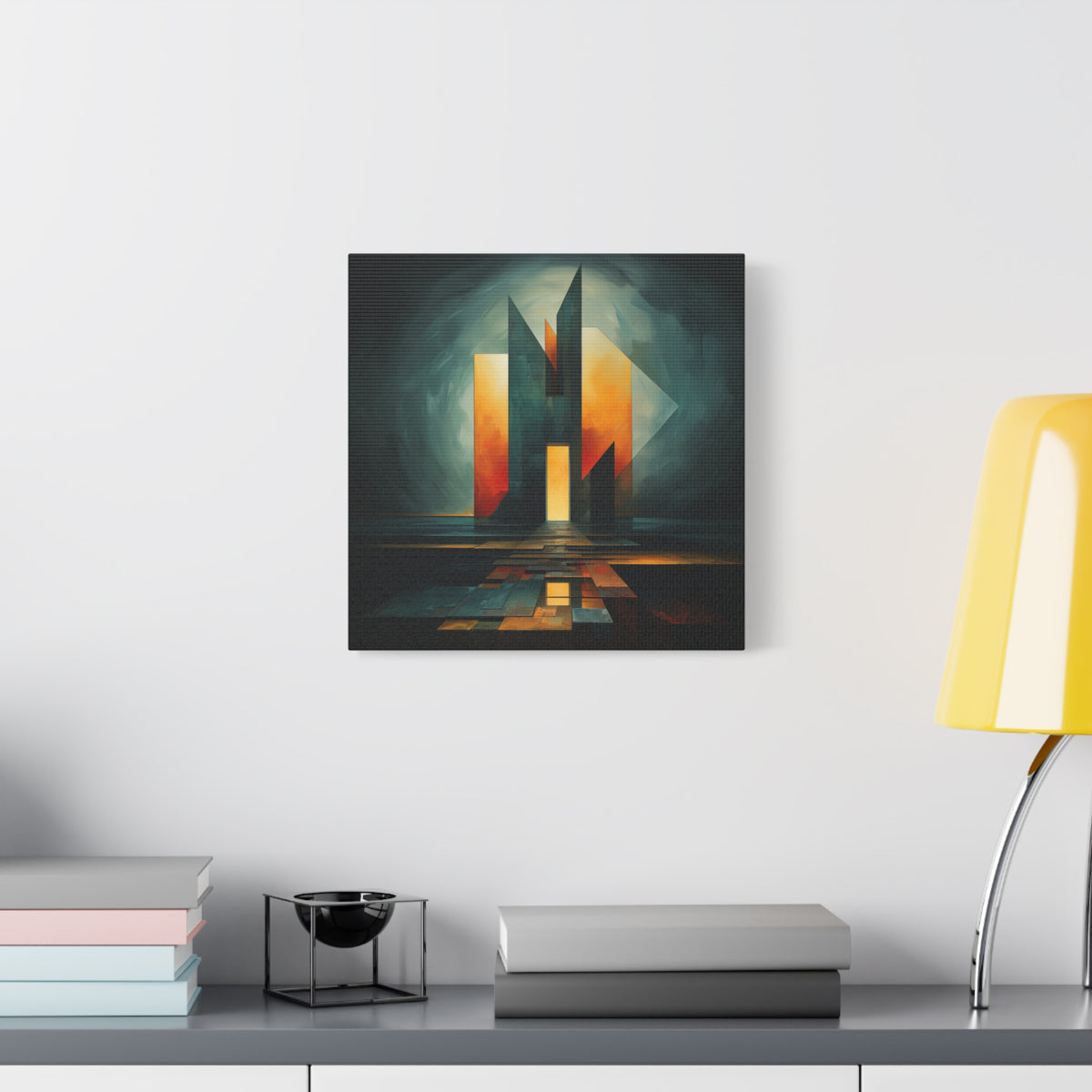 Temple of Arrival — Futuristic Architectural Abstract Wall Art