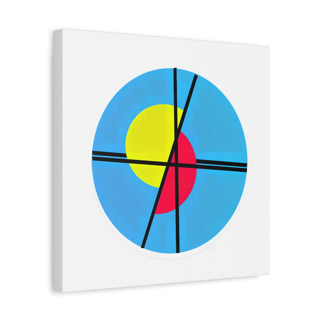 Primary Tension – Minimal Geometric Circle Canvas Print