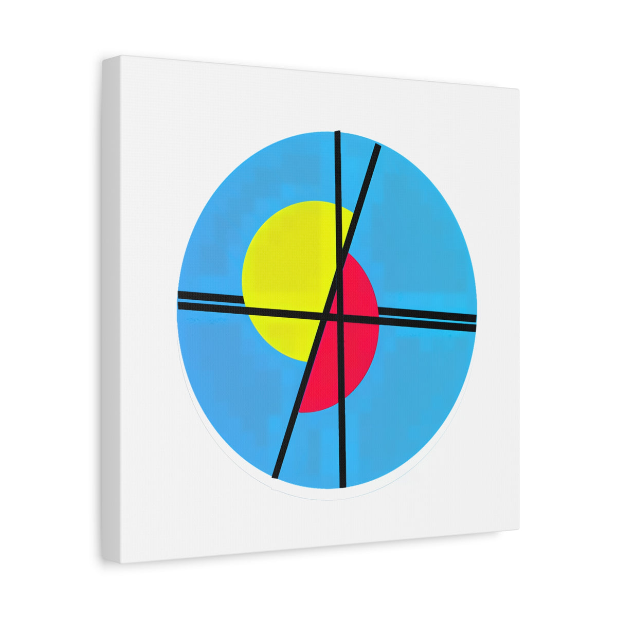 Primary Tension – Minimal Geometric Circle Canvas Print