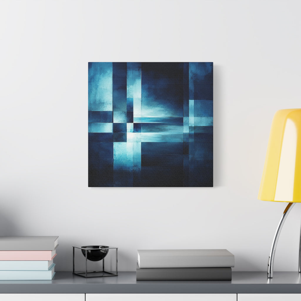 Blue Interval — Geometric Nocturne Abstract Fine Art Print