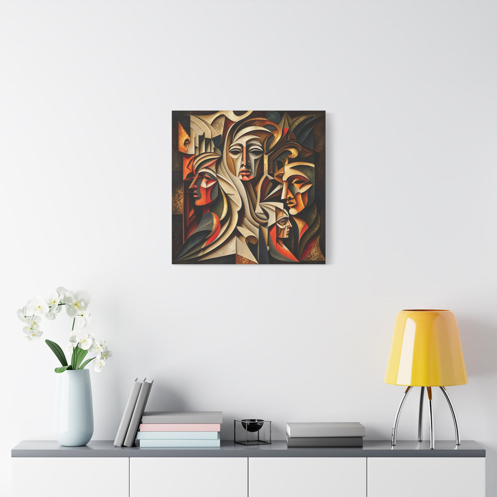 Ancestral Protectors | Cubist Spiritual Wall Art