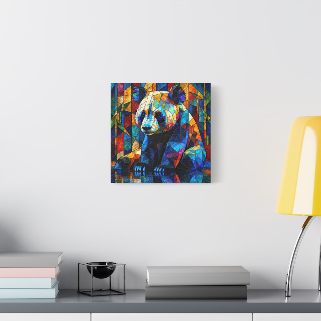 Prismatic Panda — Stained Glass Geometric Animal Wall Art