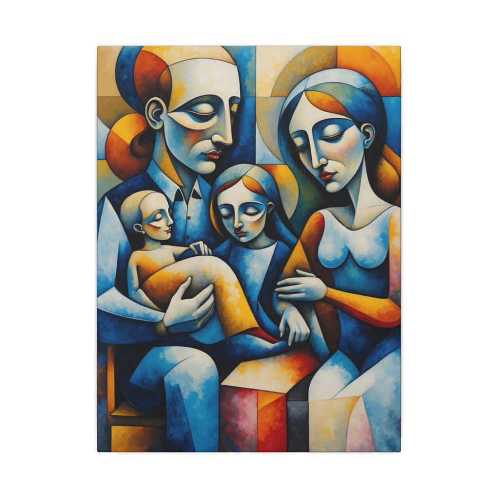 Held Together – Modern Geometric Family Portrait Canvas Print